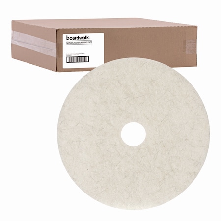 Boardwalk Natural White Burnishing Floor Pads, 24" Diameter, PK5 BWK4024NAT